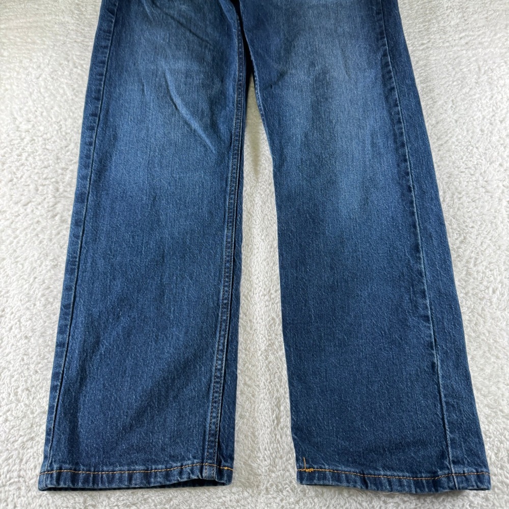 Men's Size 34x30 Levi 505 Regular Fit Denim Blue Jeans Medium Dark Wash Stretch - Picture 4 of 11